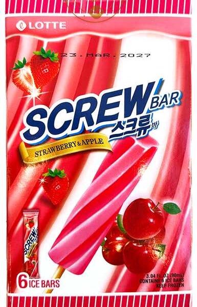 Lotte Screw Bar Strawberry Apple 36 Pack