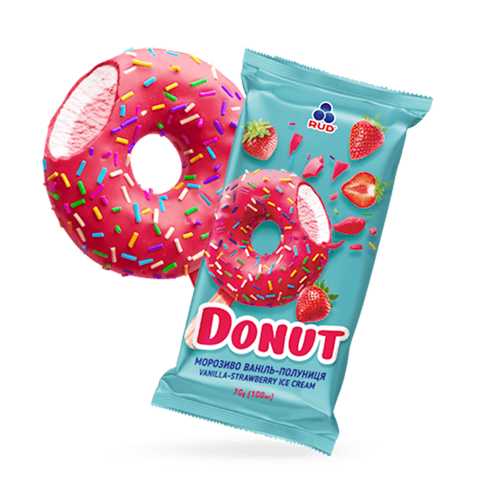 RUD Donut Vanilla / Straw Ice Cream 21ct